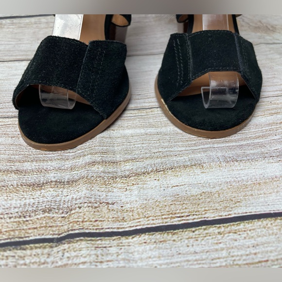 Nine West Highland Lace Up Black Leather Block Heel Booties Size 10 M - Picture 4 of 9